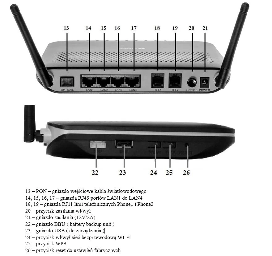 inputs and outputs Hg8245